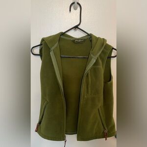 Eddie Bauer Olive Fleece Vest with Hood